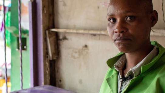 Diane, a survivor of domestic abuse who lives in Kibera slum in Nairobi.
