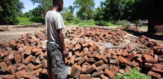 What remains of the house belonging to Jeksani Mapolisi in Kalima village, Chikwawa District Malawi.
