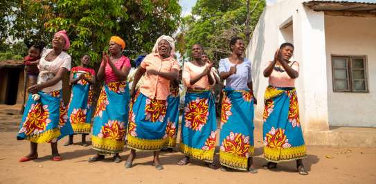 Church group dance in Malawi