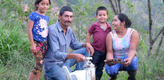 Family of beekeepers in Honduras