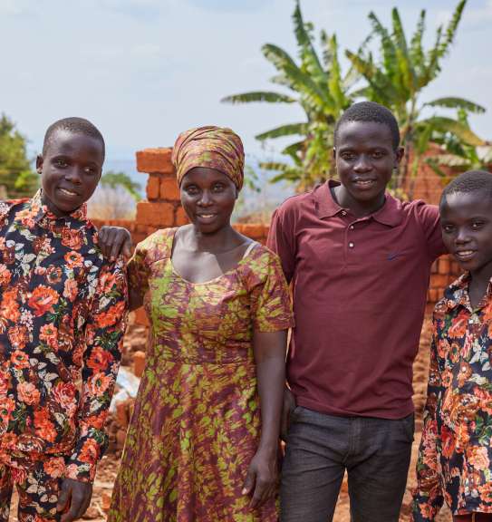 Mother with her three sons in Burundi