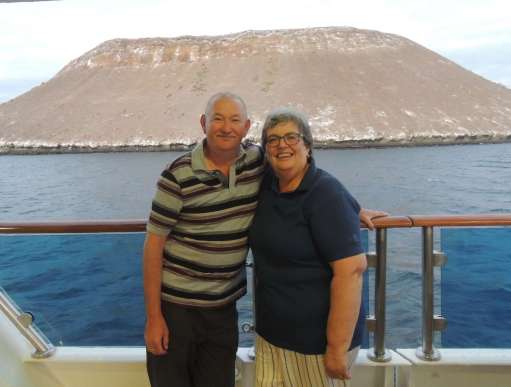 Margaret and Sandy Lindsay, Christian Aid legators, on their trip to the Galapagos Islands.
