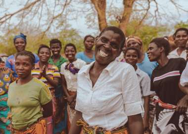 Margaret Nsona and her friends dancing in Chikwawa, Malawi