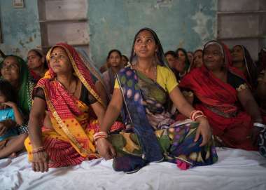women in India at a self-help class