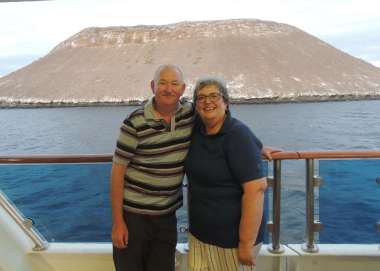 Margaret and Sandy Lindsay, Christian Aid legators, on their trip to the Galapagos Islands.