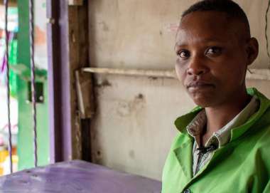 Diane, a survivor of domestic abuse who lives in Kibera slum in Nairobi.