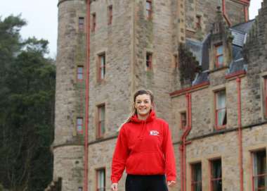 MMA world champion Leah McCourt prepares to abseil Belfast Castle for Christian Aid