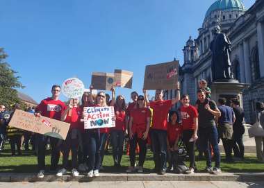 Christian aid ireland attend climate rally in Belfast